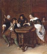 Jan Steen The Tric-trac players oil painting artist